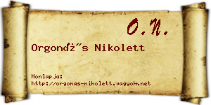Orgonás Nikolett névjegykártya