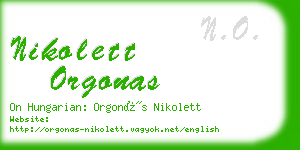 nikolett orgonas business card